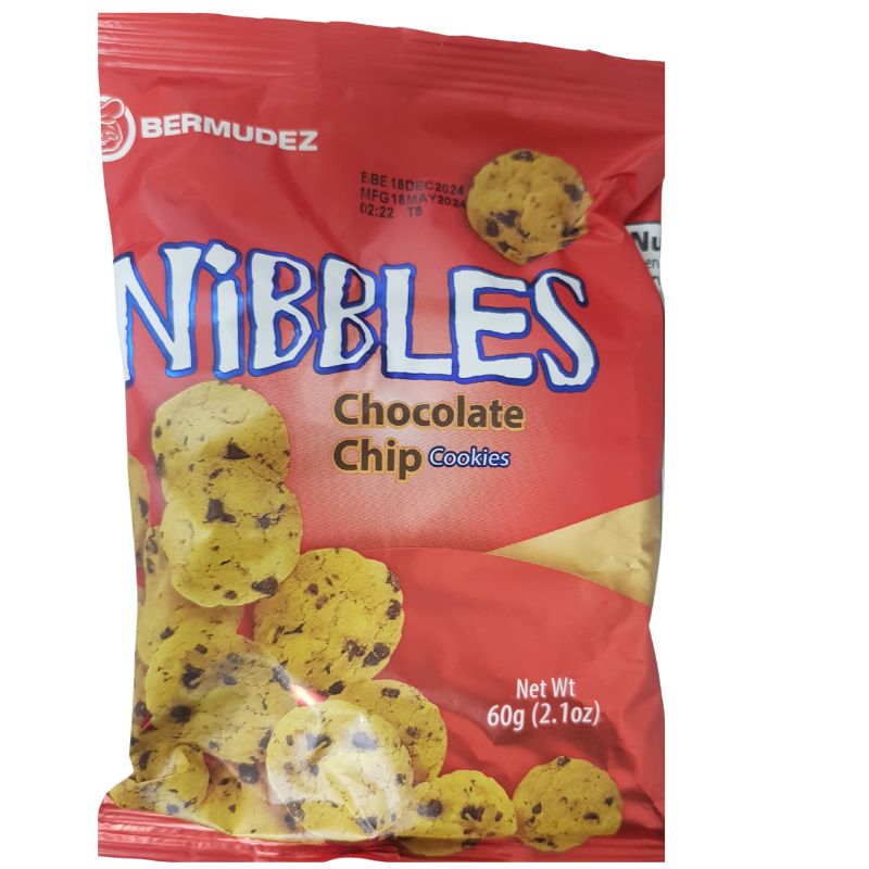 05431521029 Bermudez Nibbles Chocolate Chip Cookies 60g - Image 1