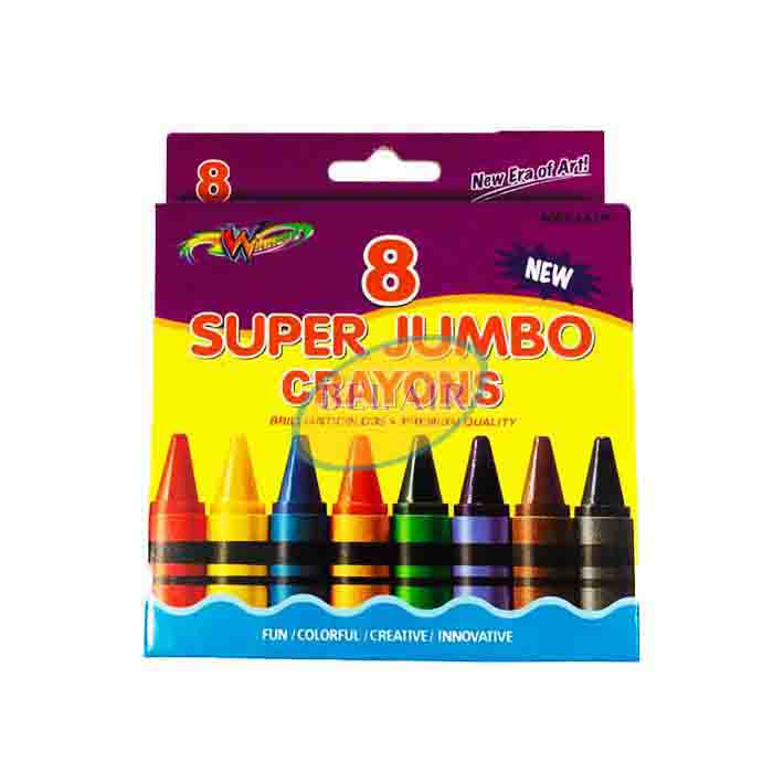 9556341112212_ Winners 8 Pack Super Jumbo Crayons - Image 1