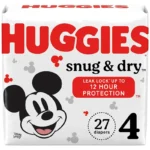 Huggies, Snug & Dry Diapers, Unisex, Size 4 (27 Diapers)