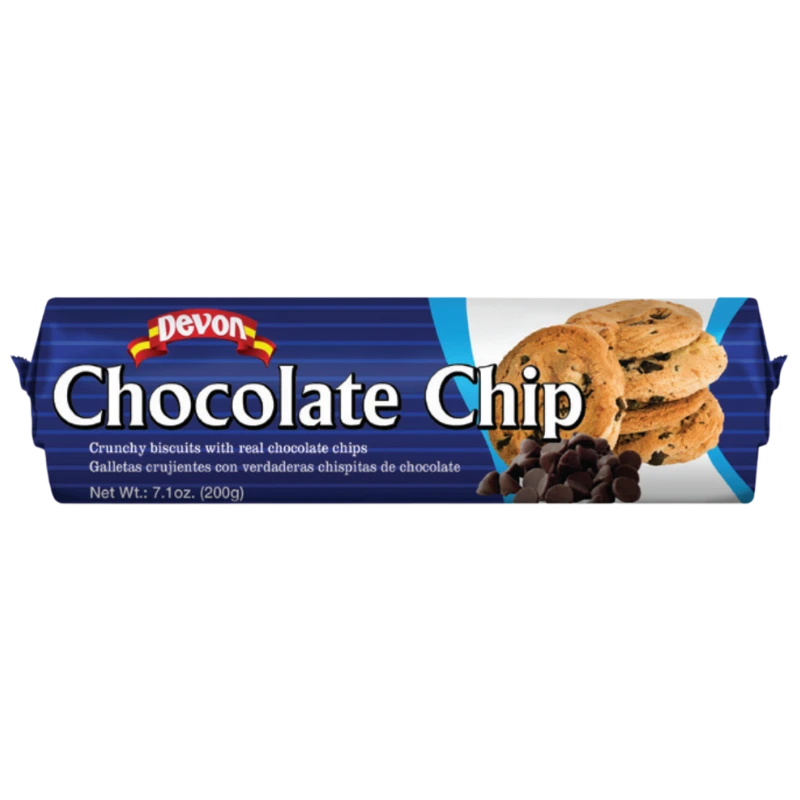 04003200059 Devon, Crunchy Biscuits, Chocolate Chip, 200g - Image 1
