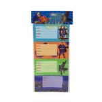 SCHOOL LABELS SUPER HERO 12PK