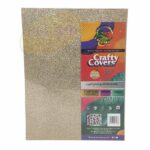 BriCha Crafty Covers Light Gold Glitter Board 360gsm 5pk