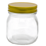 Glass Storage Jar with Gold Cover 300ml