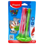 Maped, Colour Peps Jungle, Washable Felt-Tip Pen Set with Holder (12 Pens)