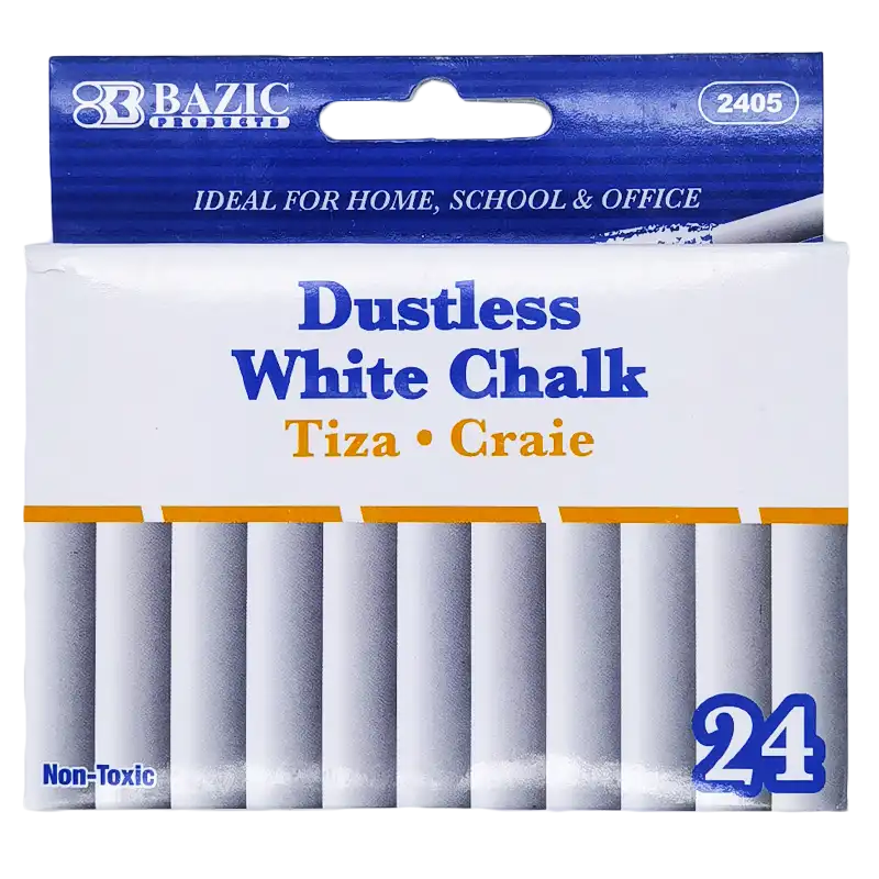BAZIC Dustless Chalk 24 Per Box 1 White 