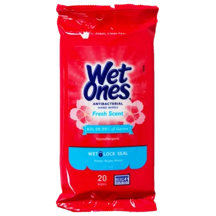 Wet Ones Antibacterial Hand Wipes Fresh Scent (20 Wipes)