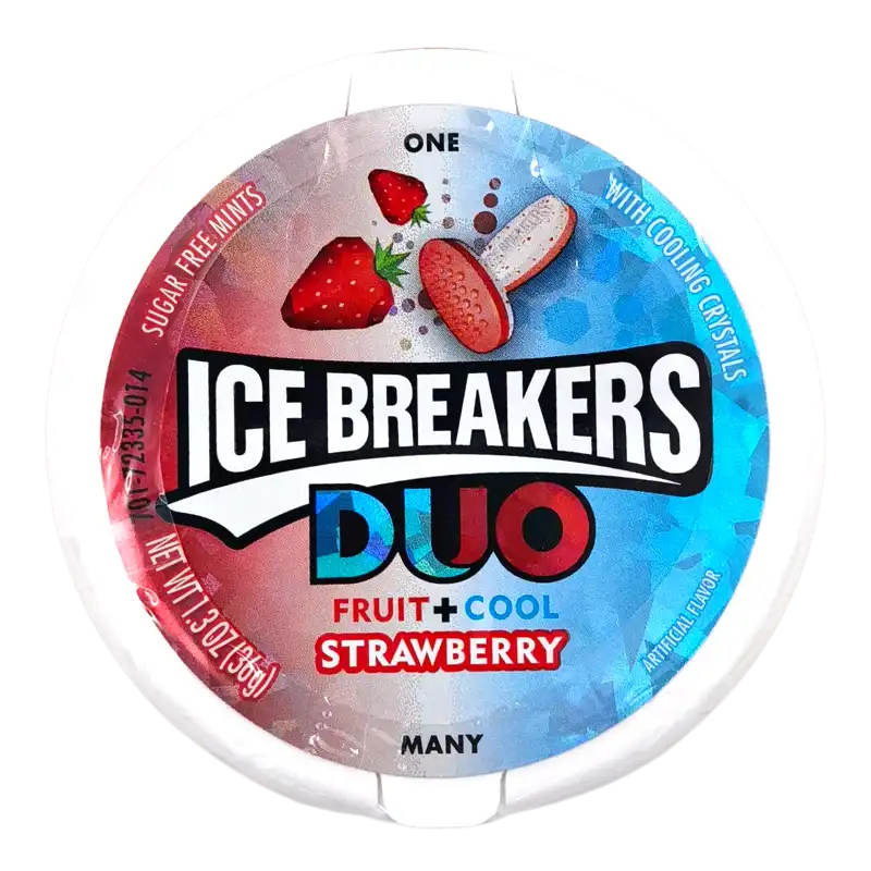 03400000665 IceBreakers Duo Sugar Free Mints, Strawberry 1.3oz - Image 1