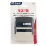 Bazic, Self Inking Rubber Stamp, Received, Red Ink