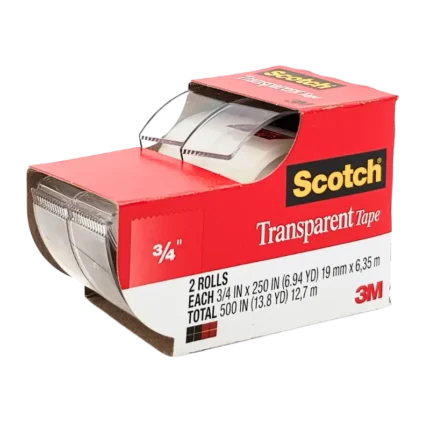 Scotch, Transparent Tape & Dispenser (2 Roll)