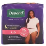 Depend, Adult Underwear, Night Defense, Large (14 Pieces)
