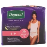 Depend, Adult Underwear, Night Defense, Small (16 Pieces)