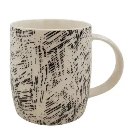 Ceramic Mug, Black & White Design