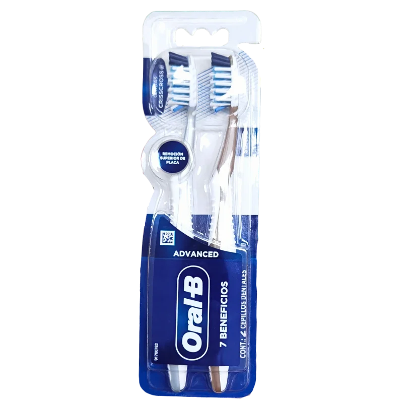 7501001100285 Oral-B, Advanced Toothbrush, Suave (2 Pack) - Image 1