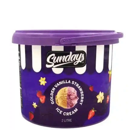 Sundays, Golden Vanilla Strawberry, Ice Cream (2 Liter)
