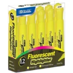 Bazic, Highlighter 12 Pack Yellow