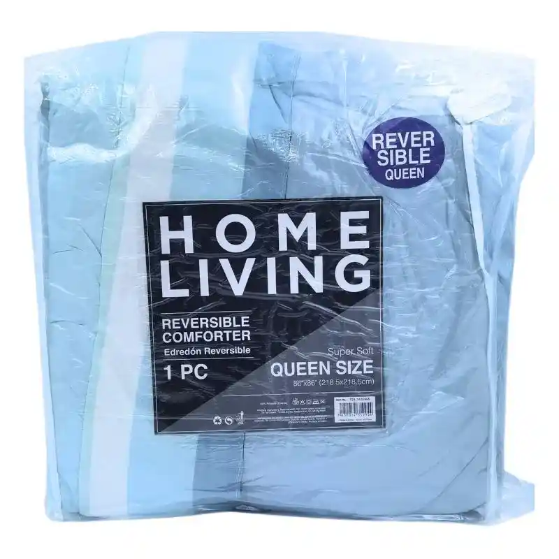 7450014359954 Home Living, Reversable Comforter Set Queen Size 1 Piece (86"x86") #724-1435995 - Image 1