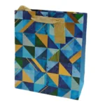 Geometric, Blue Gift Bag Medium - Image 4